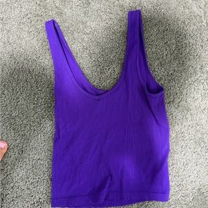 Vibrant Purple Ribbed Tank Top